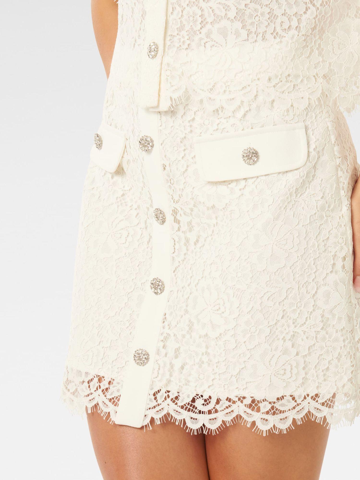 lara lace scallop mini skirt