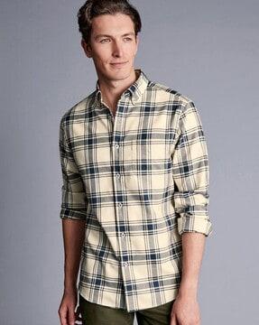 large checked non-iron twill shirt