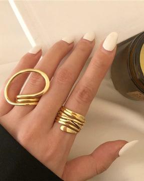 large oval  golden ring