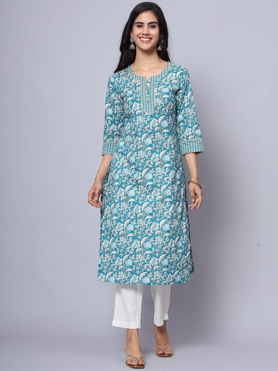 largish floral printed cotton kurta