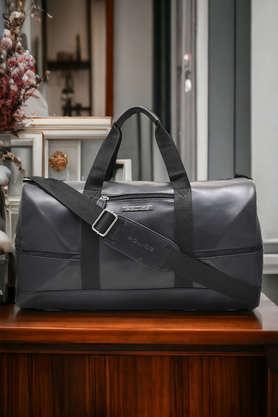 larisa stylish fashionable leather unisex duffel bag - black