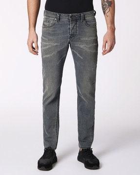 larkee-beex tapered fit washed jeans