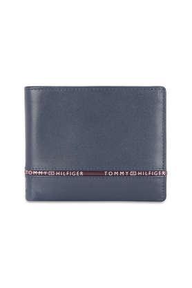 larvik leather casual men's two fold wallet - navy