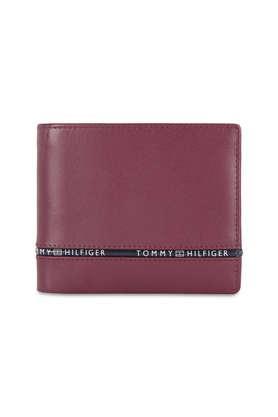 larvik leather casual men's two fold wallet - wine