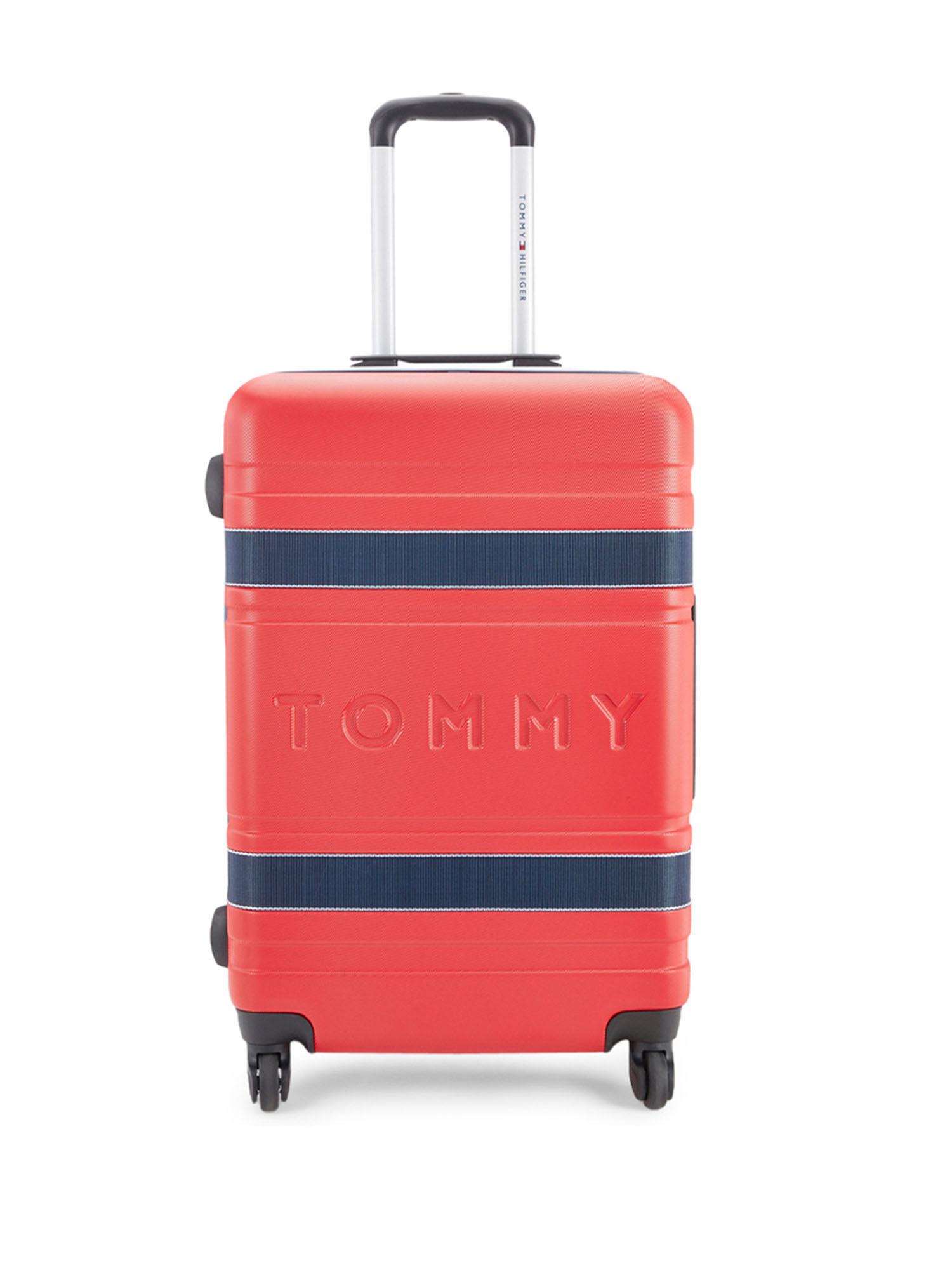 las vegas textured hard luggage trolley red navy cargo