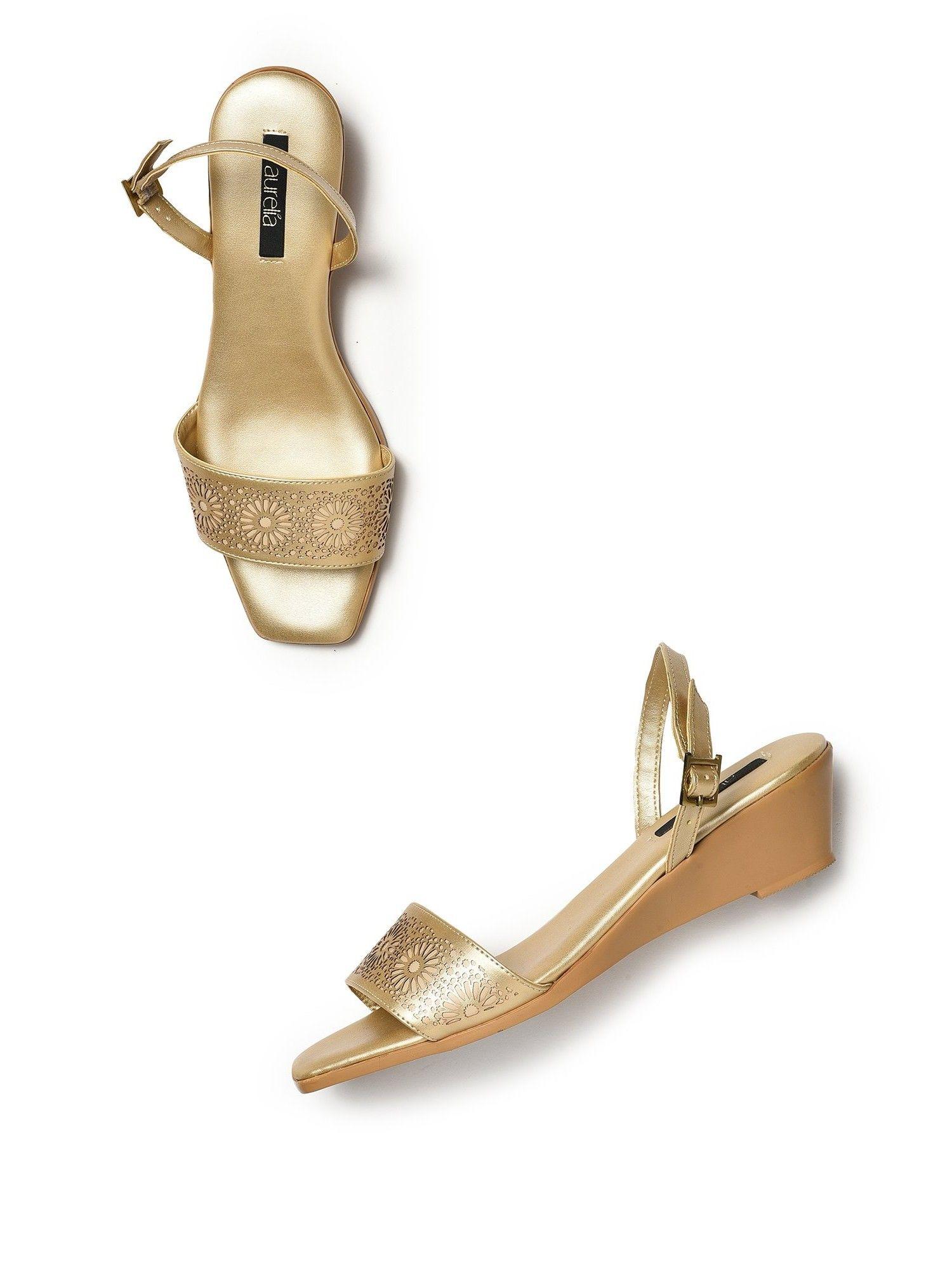 laser cut gold square wedge