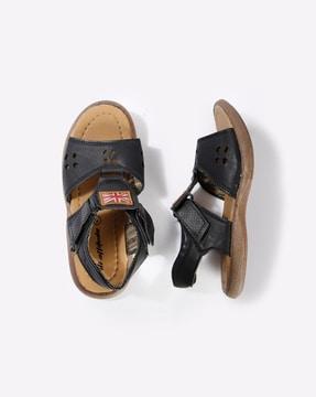 laser-cut sandals with velcro fastening