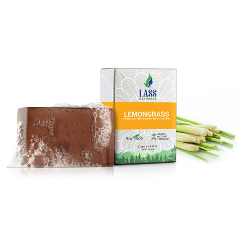 lass naturals lemongrass premium handmade bathing bar