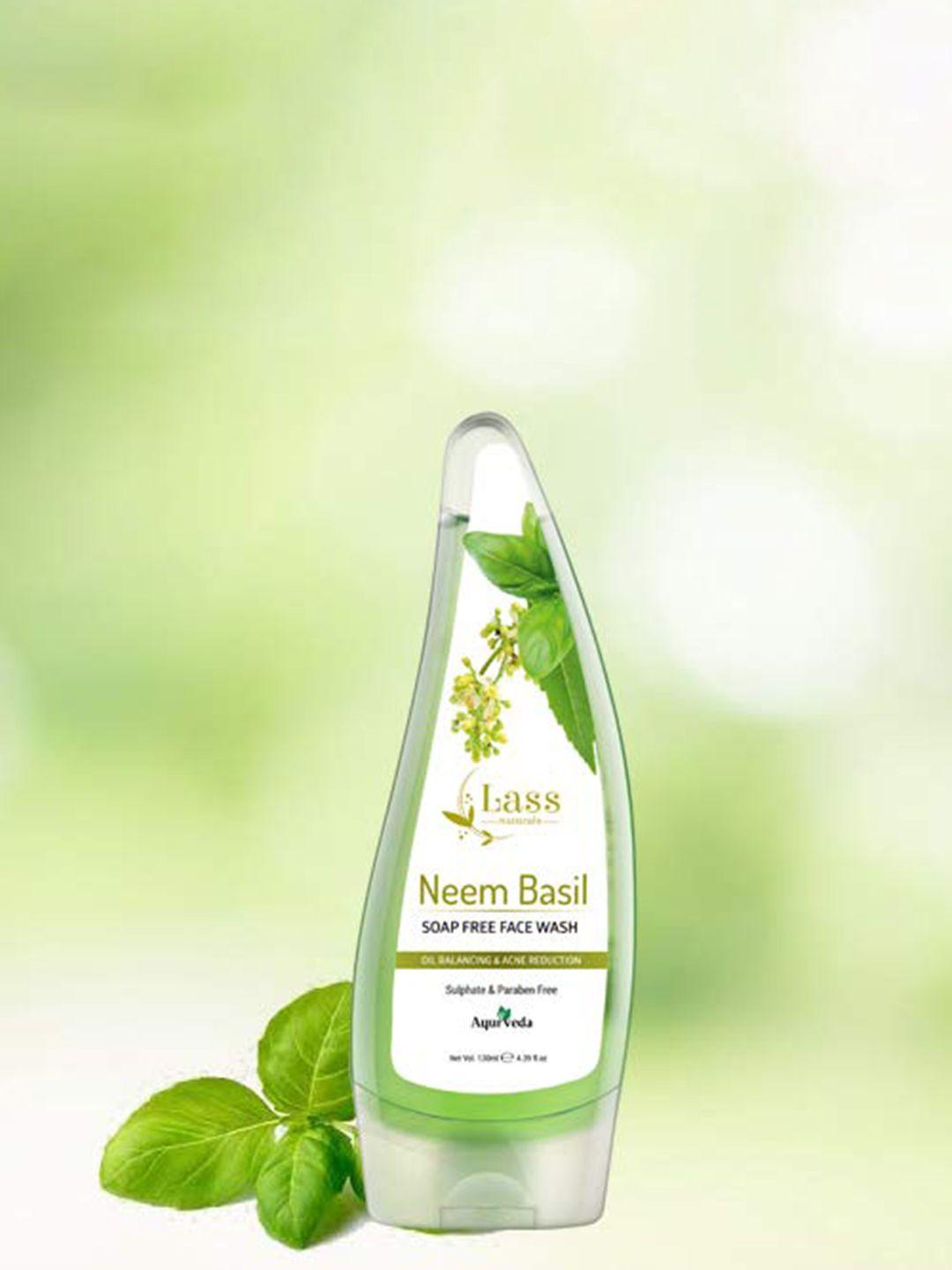 lass naturals neem & basil natural face wash - 130 ml