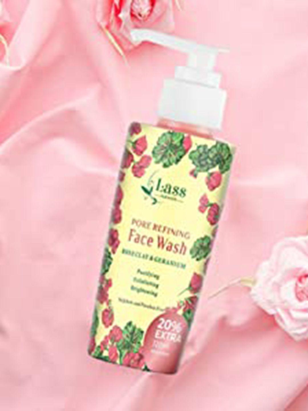 lass naturals pore refining clay face wash with rose clay & geranium- 100 ml + 20% extra