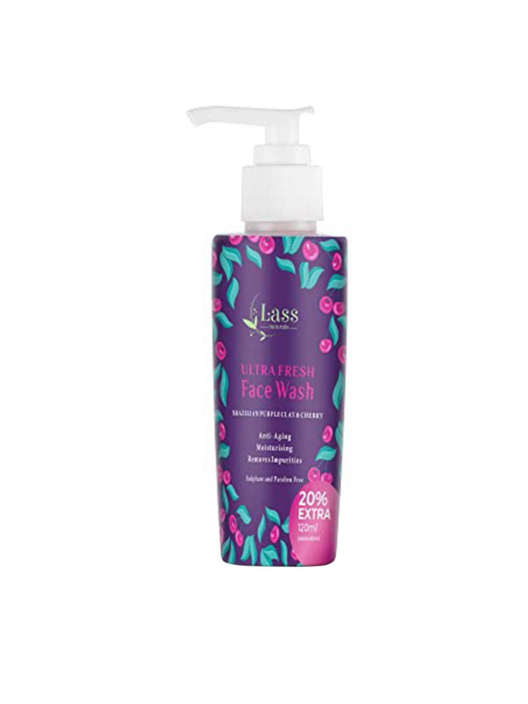 lass naturals ultra fresh clay face wash with brazilian purple clay & cherry