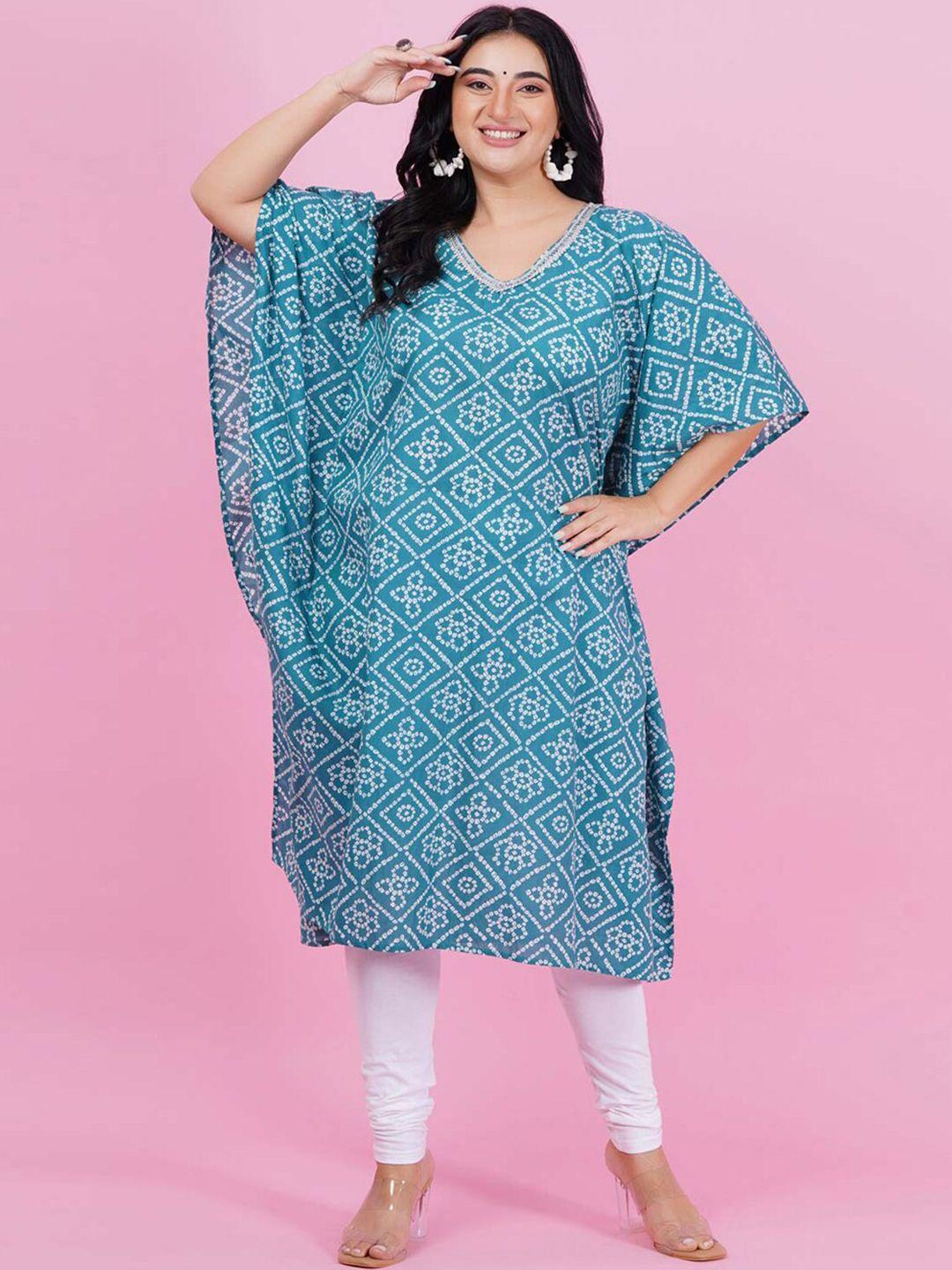 lastinch bandhani printed kaftan kurta