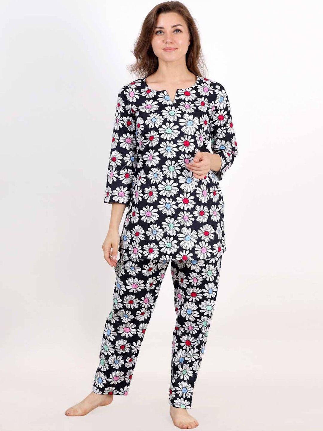lastinch floral printed pure cotton night suit