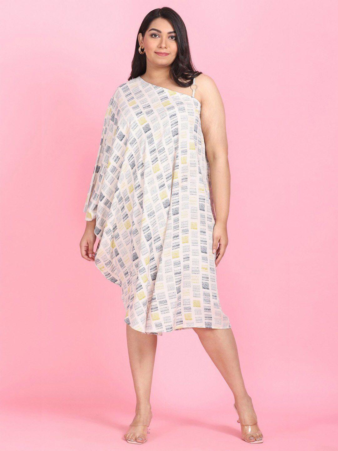 lastinch geometric printed one shoulder kaftan