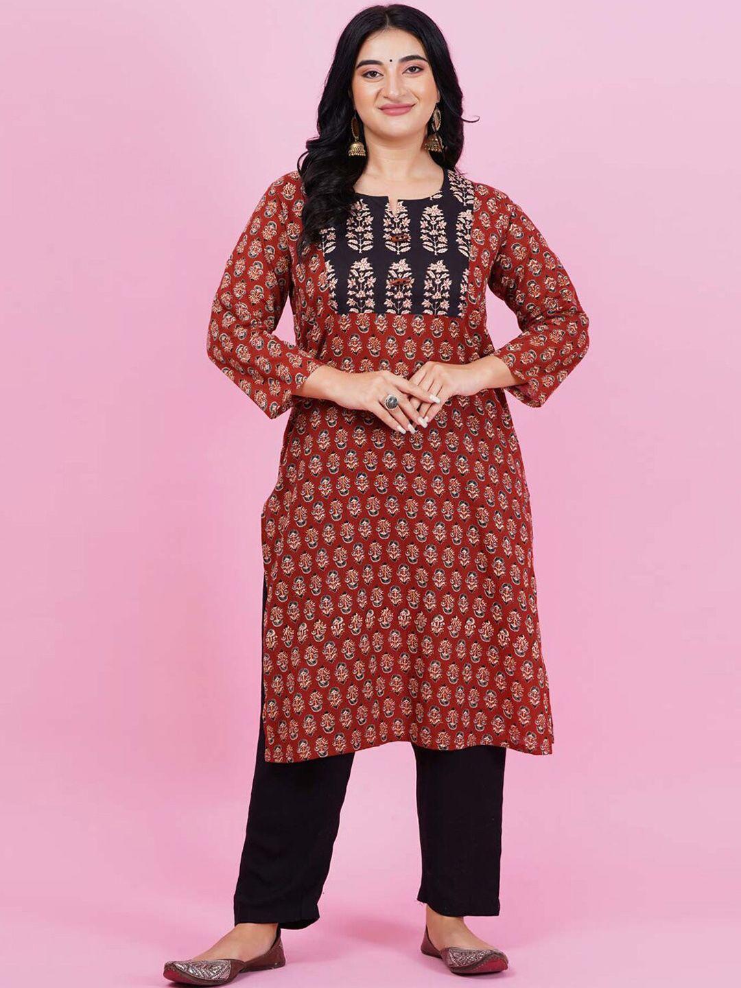 lastinch paisley printed keyhole neck straight kurta