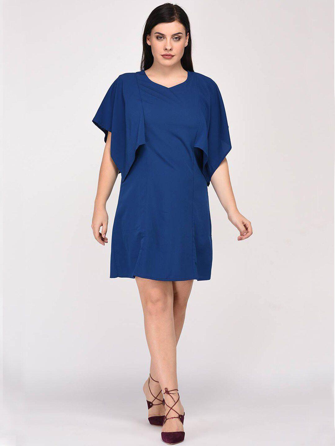 lastinch women blue solid a-line dress