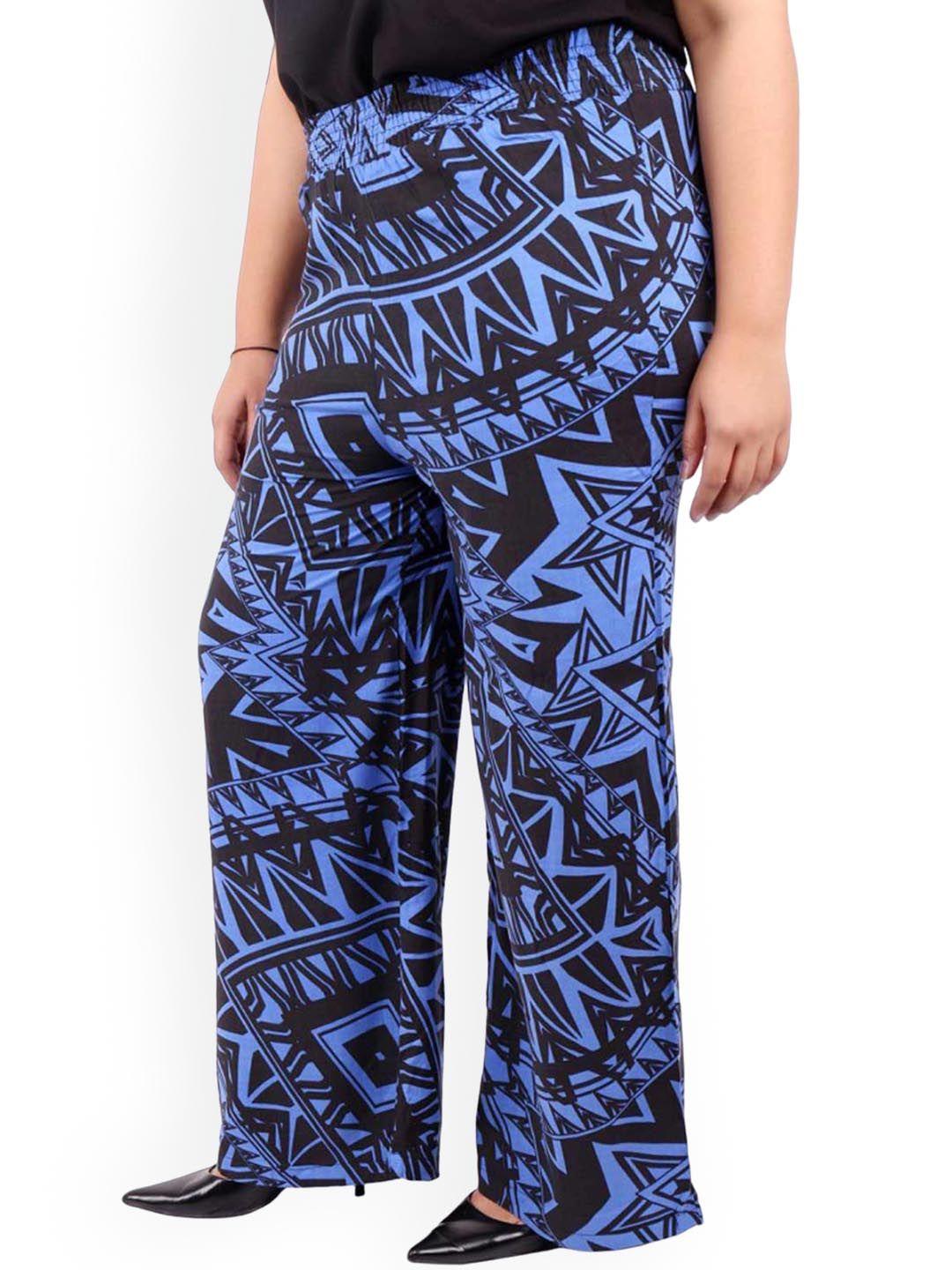 lastinch women plus size geometric printed original straight fit parallel trouser