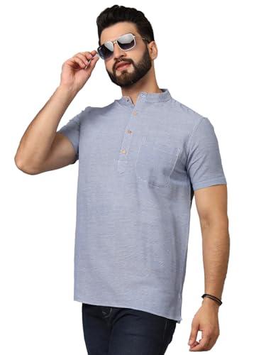 latest chikan men's cotton blend regular kurta (lc41-skmc-bl-42_blue_x-large)