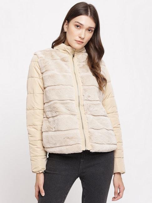 latin quarters beige puffer jacket