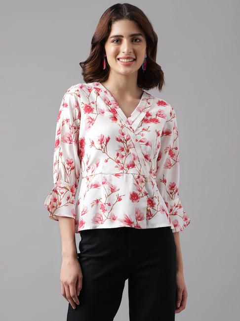 latin quarters pink & white floral top