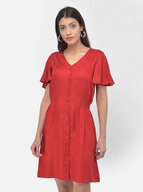 latin quarters red regular fit dress