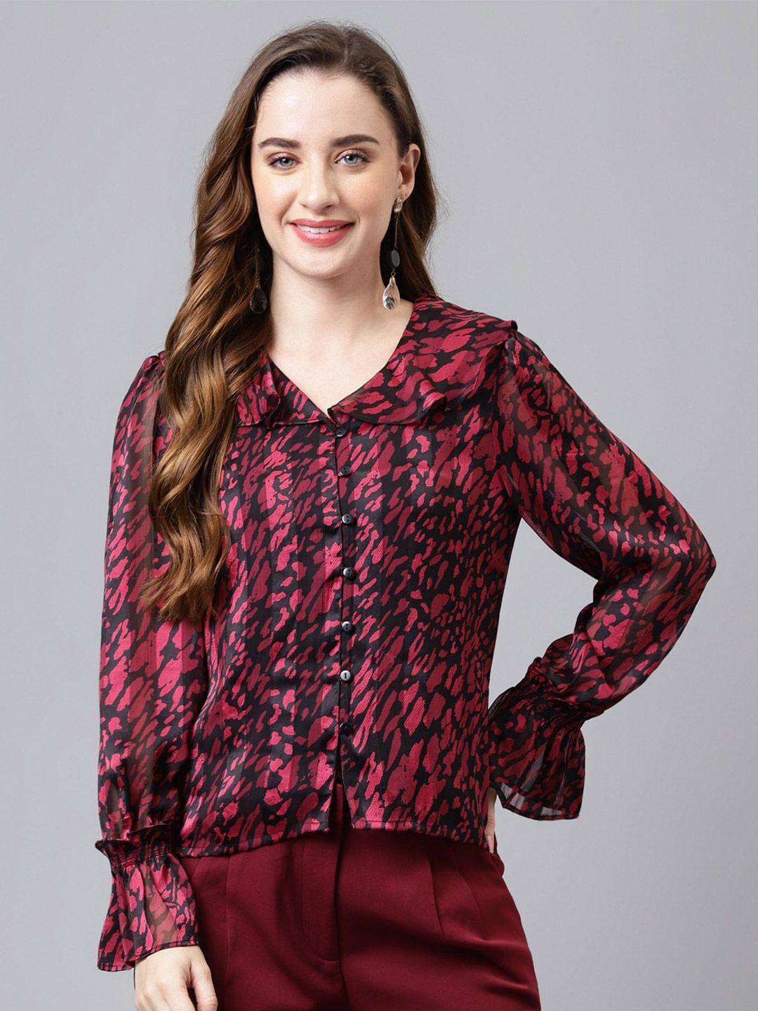 latin quarters abstract printed shirt style top