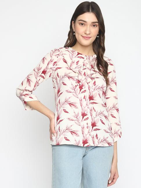 latin quarters beige floral print shirt