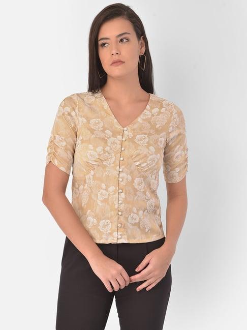 latin quarters beige floral print top