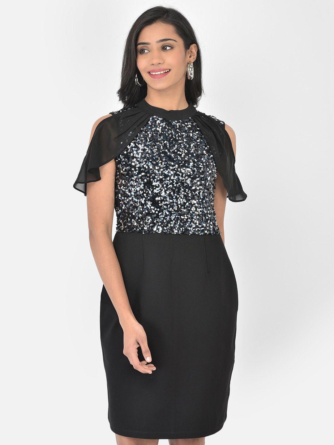 latin quarters black embellished sheath dress