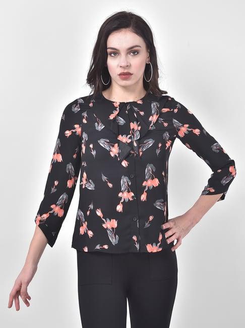 latin quarters black floral print top