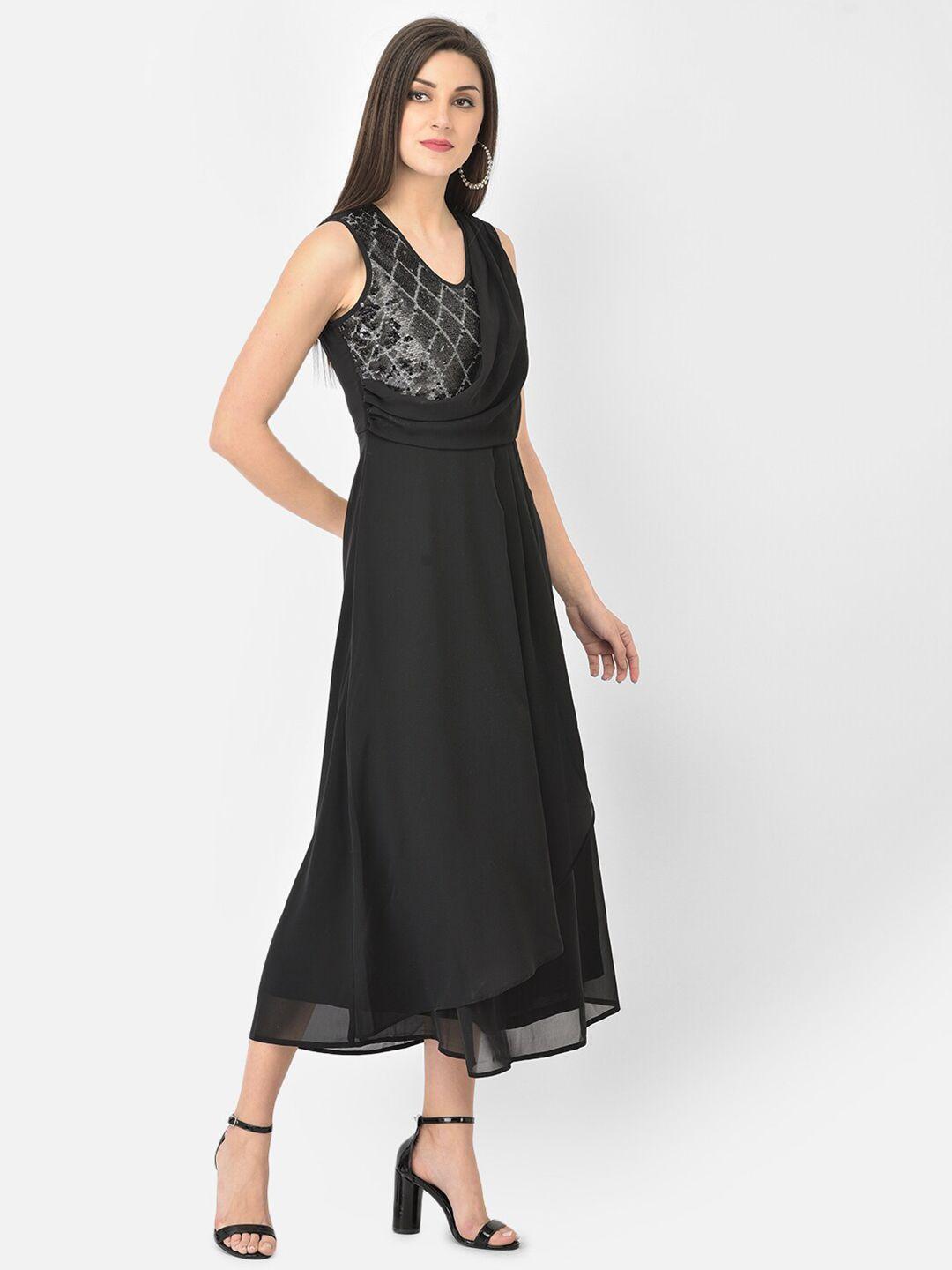 latin quarters black midi dress