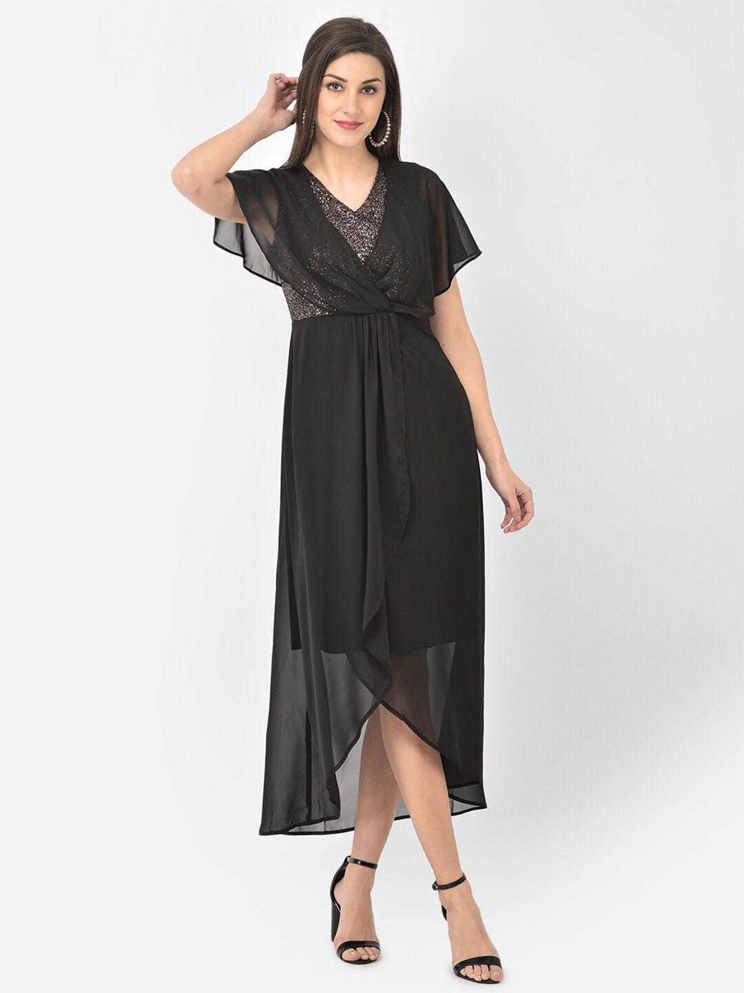 latin quarters black midi dress