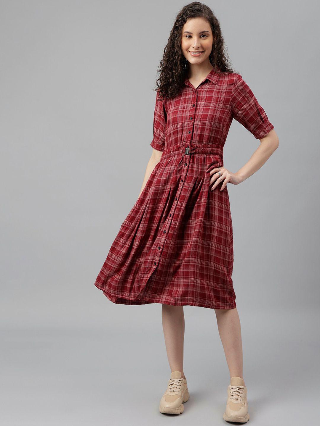 latin quarters checked shirt dress