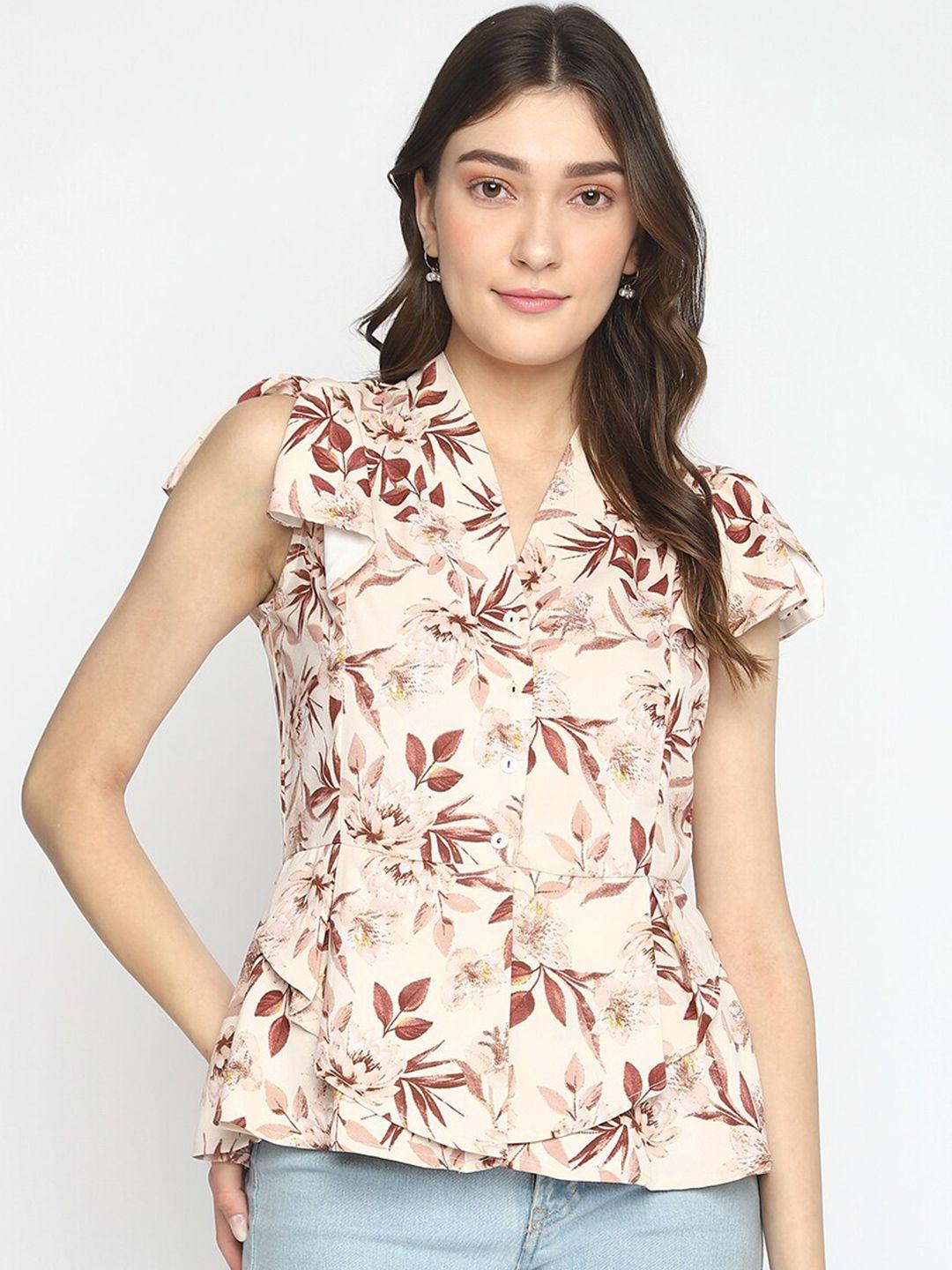 latin quarters floral print v neck top