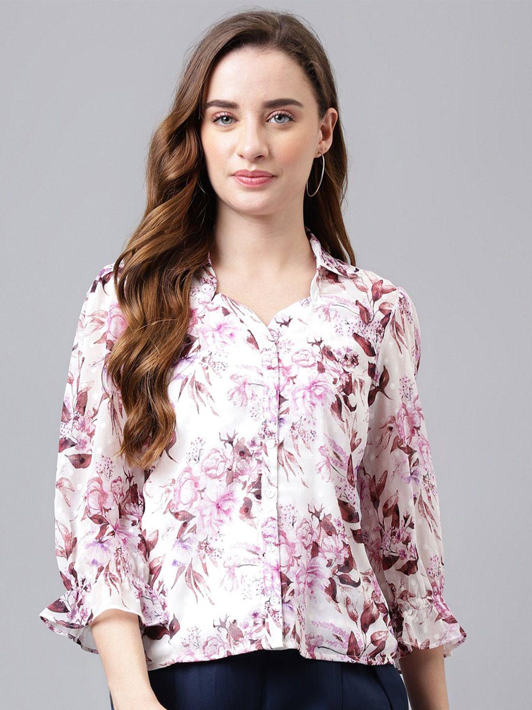 latin quarters floral printed regular shirt style top