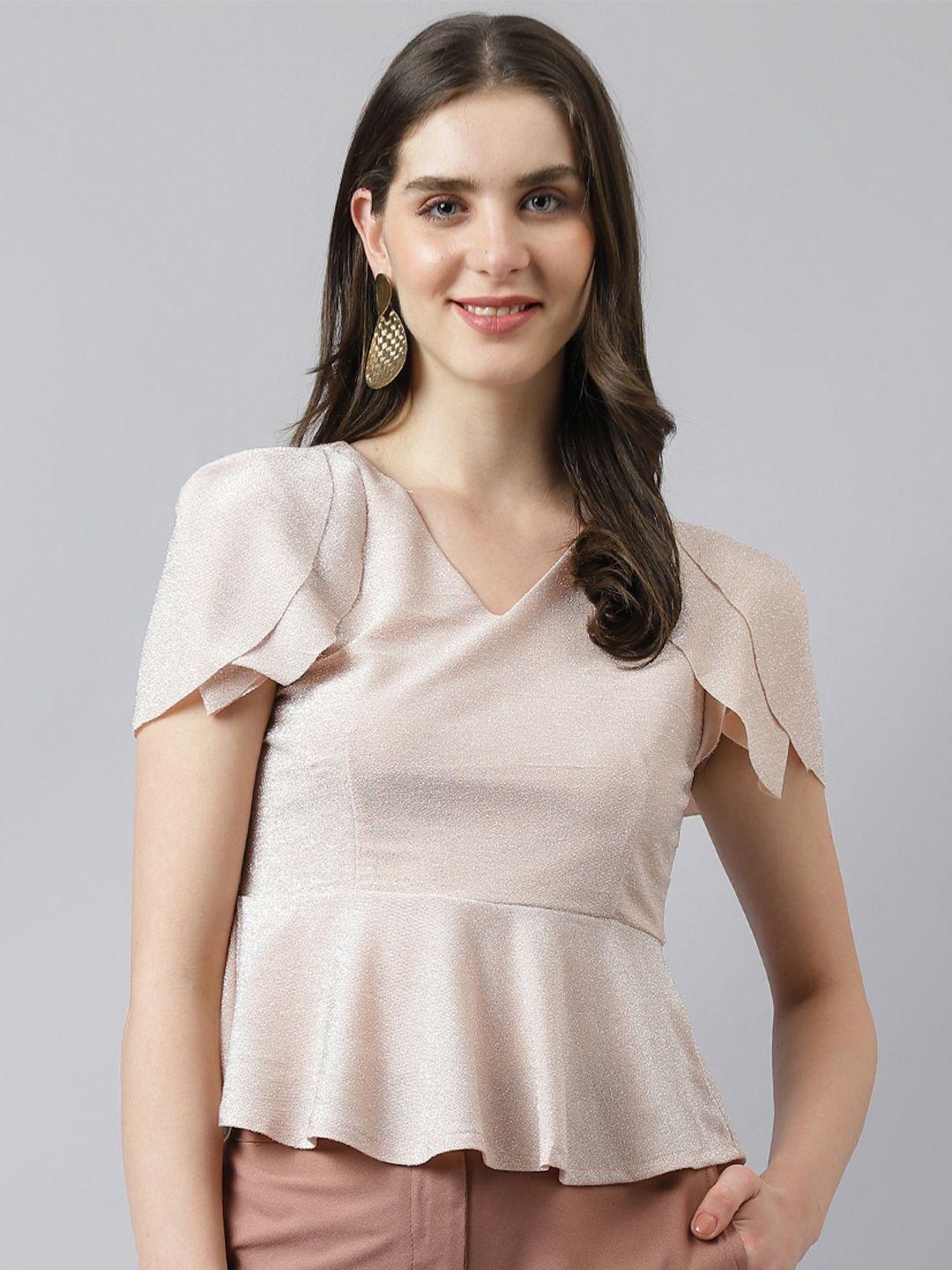 latin quarters flutter sleeve peplum top