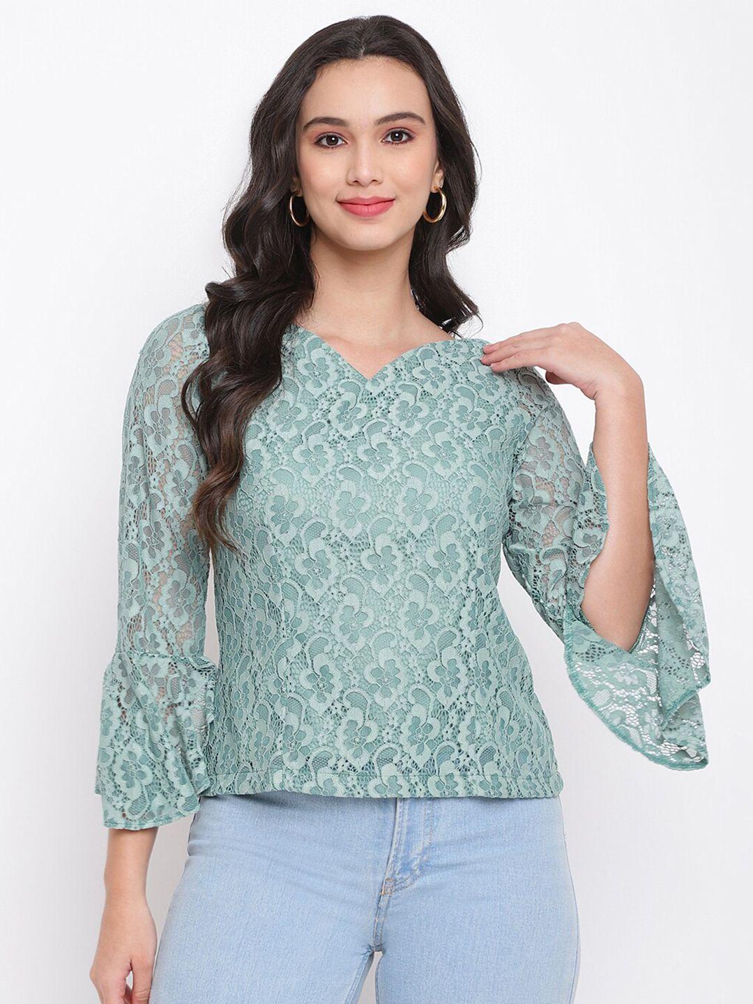 latin quarters green floral top