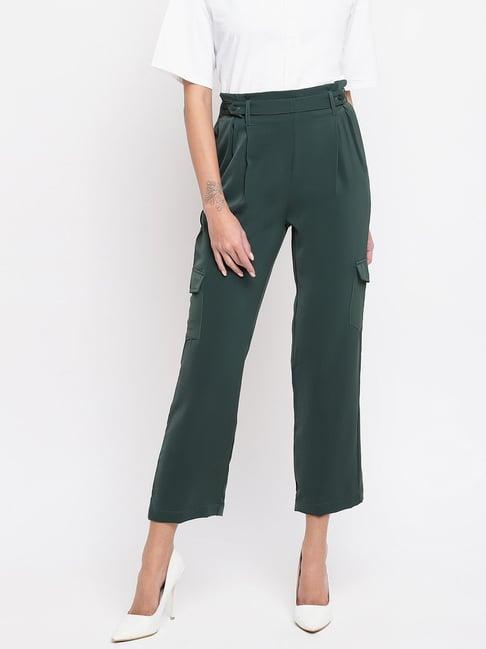 latin quarters green regular fit trousers
