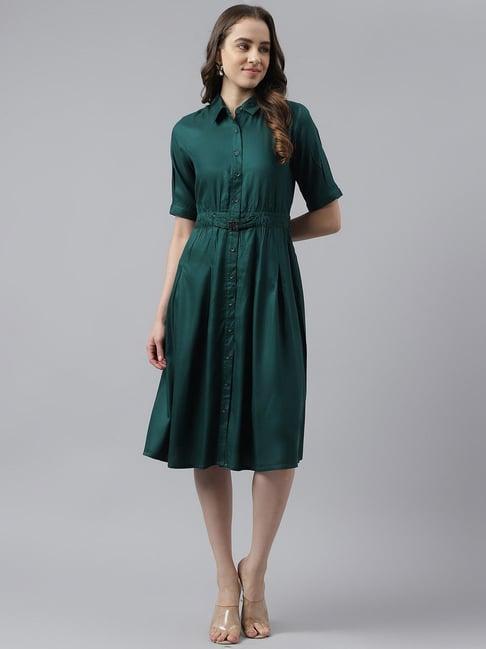 latin quarters green shirt dress