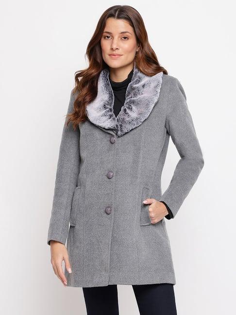 latin quarters grey textured coat