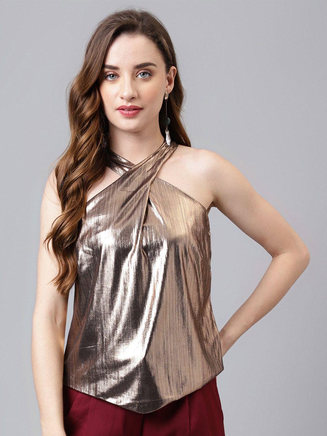 latin quarters halter neck a-line top