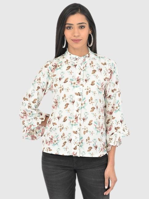 latin quarters ivory floral print top