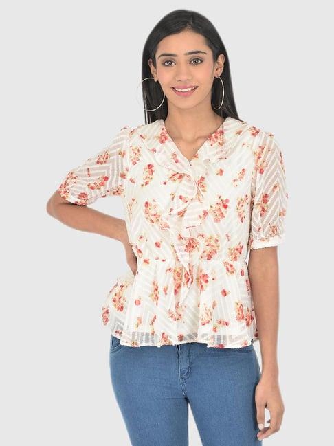 latin quarters ivory printed top