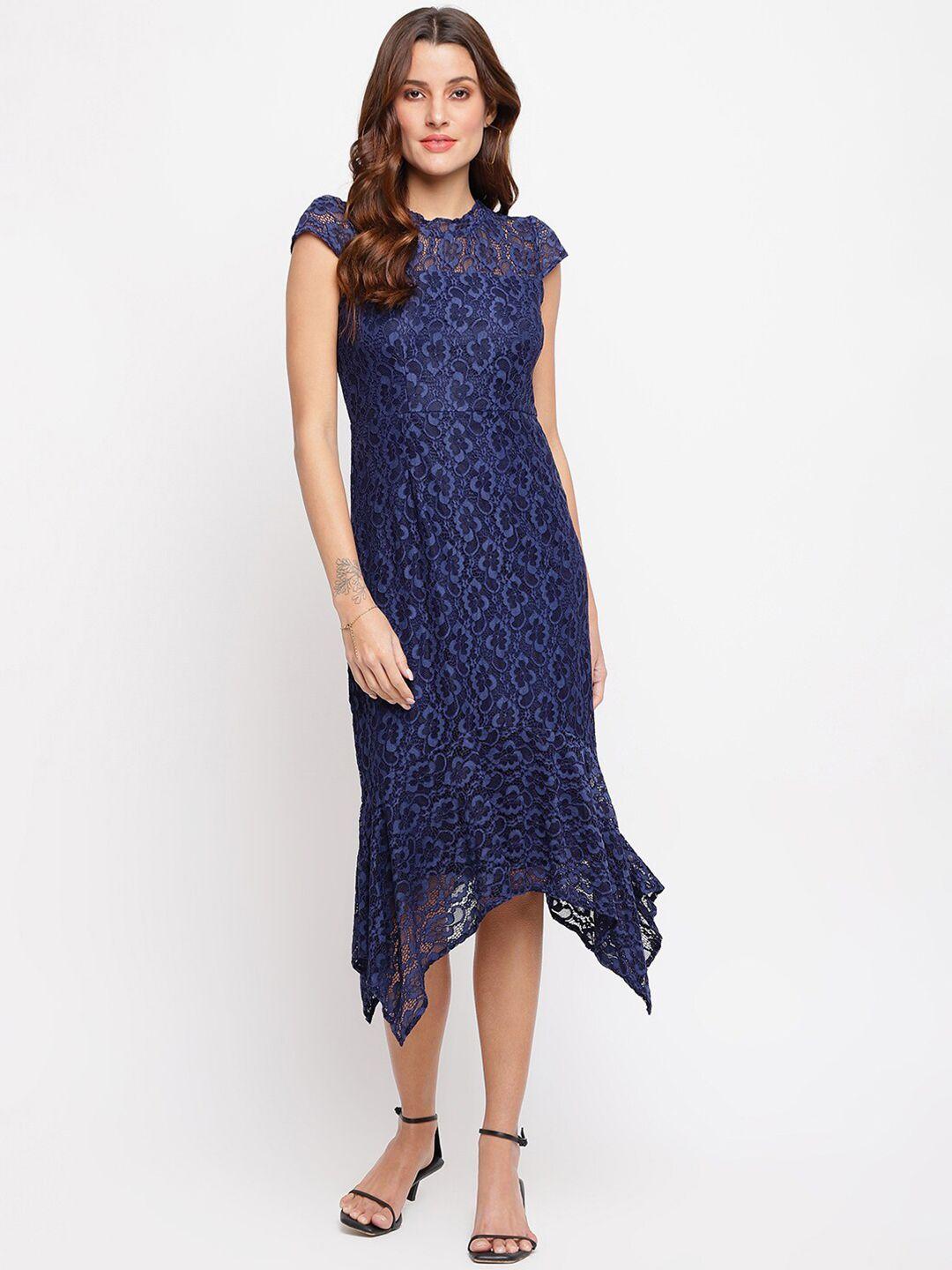 latin quarters navy blue sheath midi dress