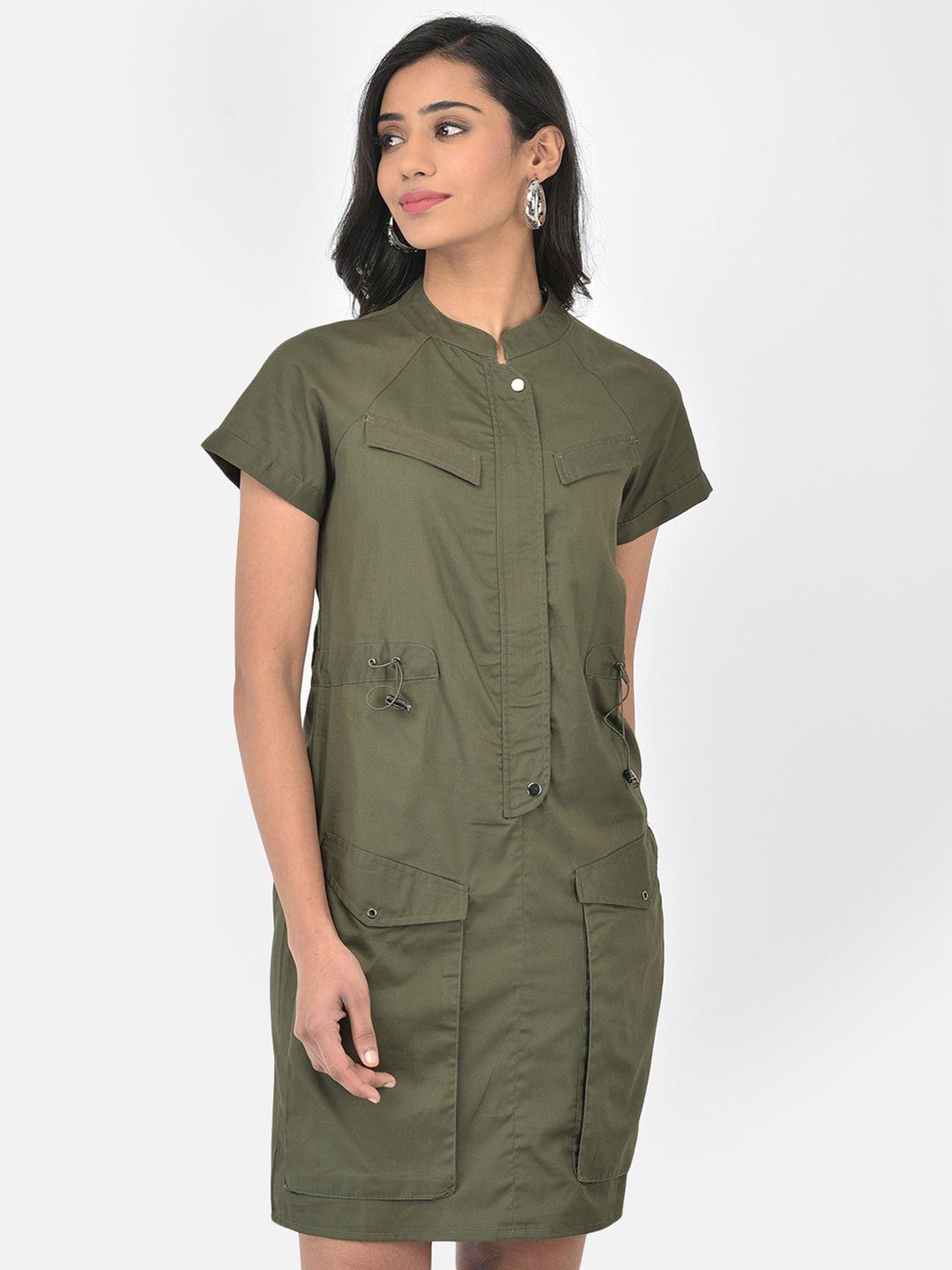 latin quarters olive green shirt dress