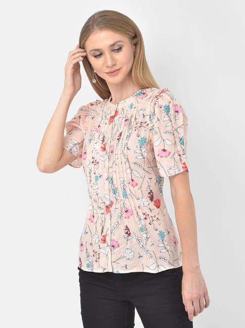 latin quarters peach floral print top