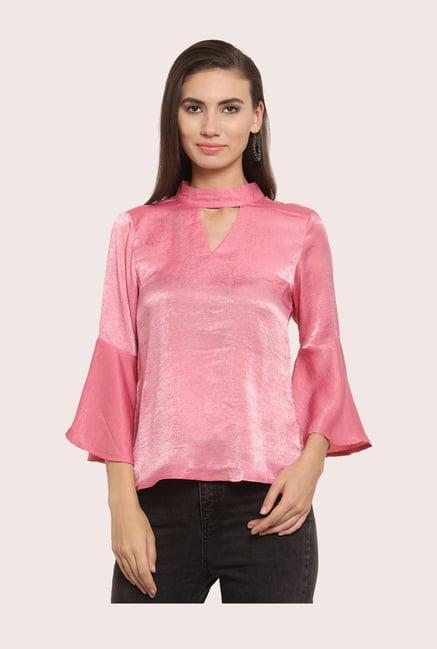 latin quarters pink band neck top