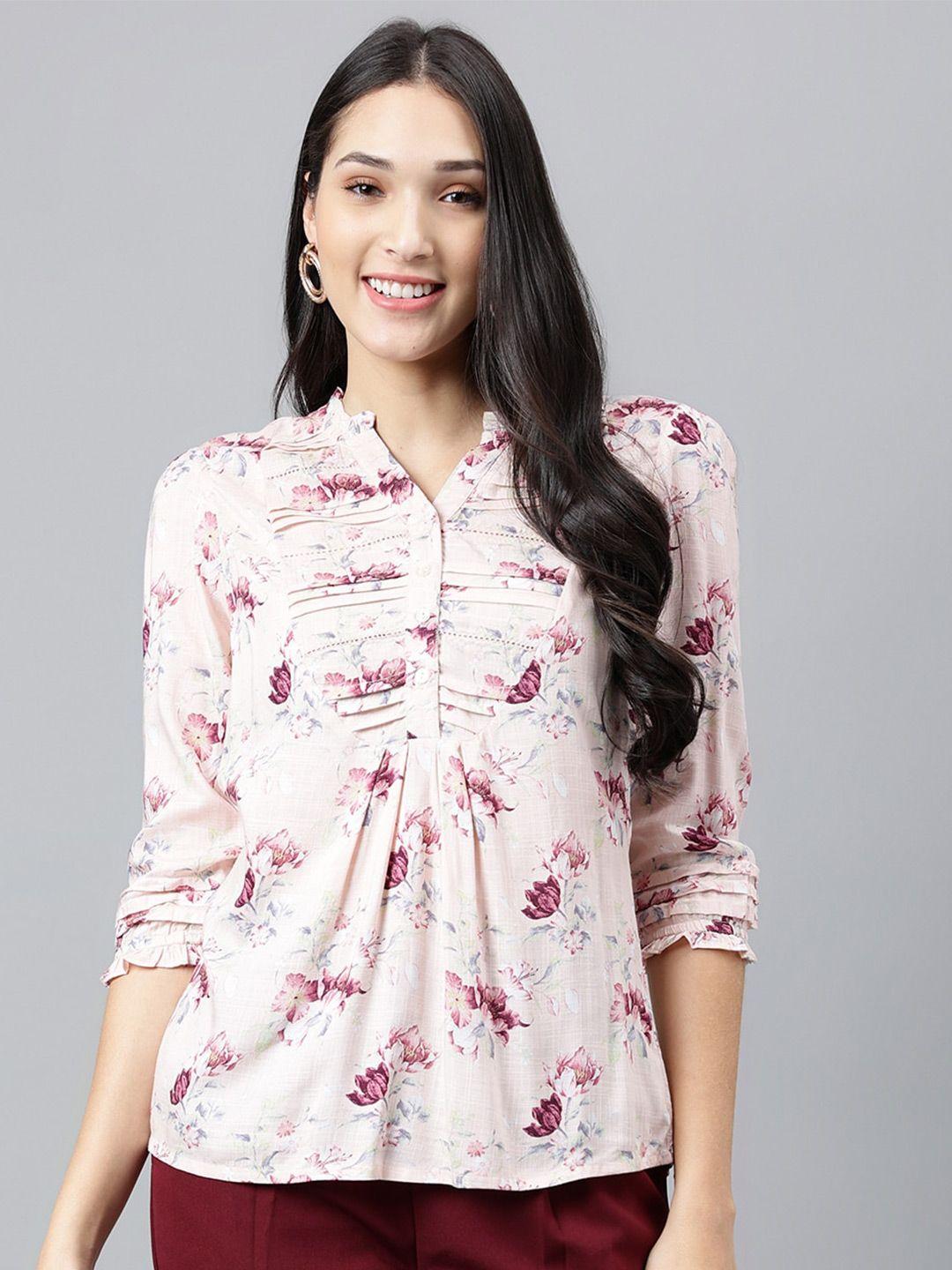 latin quarters pink print top