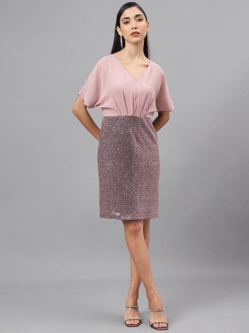 latin quarters rose gold embellished a line dress