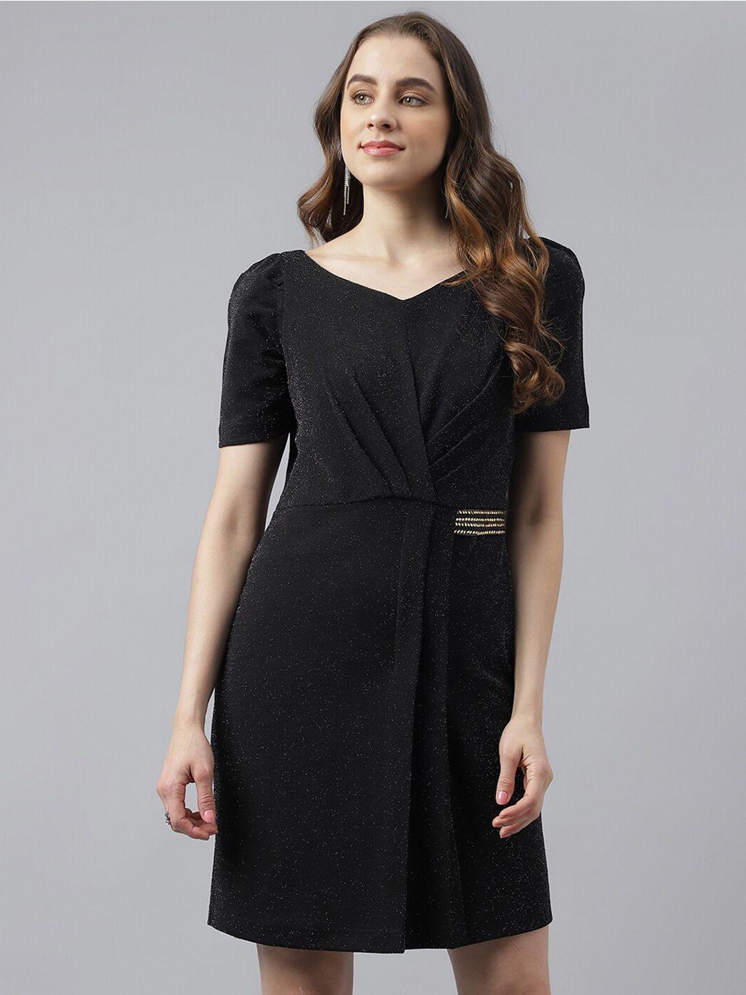 latin quarters v-neck embellished sheath dress